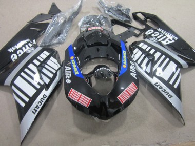 Descuento Carenados Moto Ducati 848 1098 1198 2007-2014 - Plata Rojo Azul Negro Brillante Alice