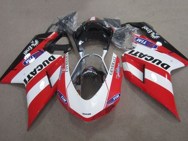Descuento Carenados Moto Ducati 1098 2007-2014 - Rojo Blanco Negro Generali Tim