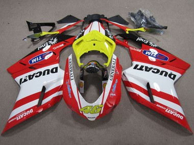 Descuento Carenados Moto Ducati 1198 2007-2014 - Blanco Amarillo Rojo Generali 46