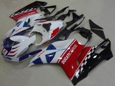 Descuento Carenados Moto Ducati 1098 2007-2014 - Blanco Rojo Negro Azul Corse 69