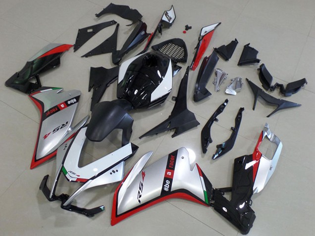 Descuento Carenado Moto Aprilia RS4 50 125 2012-2018 - Plata Rojo Negro Brillante