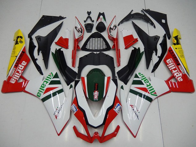 Descuento Carenados Moto Aprilia RSV4 1000 2009-2015 - Blanco Rojo Verde Amarillo Negro Alitalia