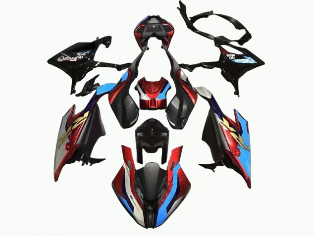 Descuento Carenado Moto BMW S1000RR 2019-2022 - Negro Azul Rojo Oro EstiloCarrera