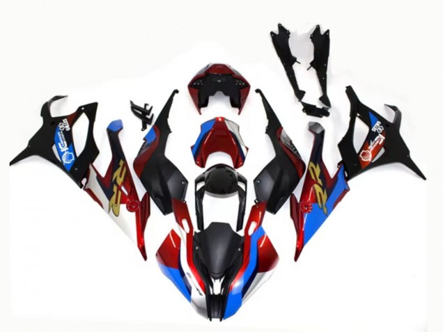 Descuento Carenados Moto BMW S1000RR 2019-2022 - Negro Azul Rojo Oro EstiloCarrera