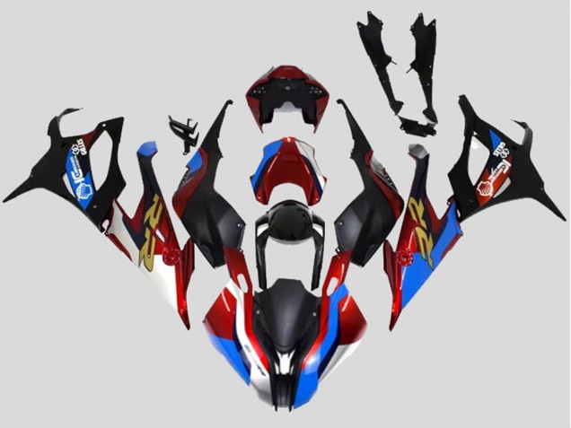 Descuento Carenados Moto BMW S1000RR 2019-2022 - Negro Azul Rojo Oro EstiloCarrera