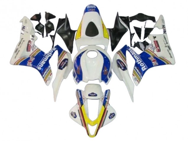 Descuento Carenados Moto Honda CBR600RR 2007-2008 - Blanco Azul Amarillo Rothmans