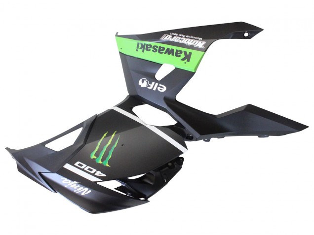 Descuento Carenados Moto Kawasaki EX400 2018-2024 - Negro Mate Verde Monstruo Showr Nieve