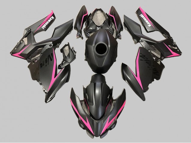 Descuento Carenados Moto Kawasaki EX400 2018-2024 - Negro Mate Rosa