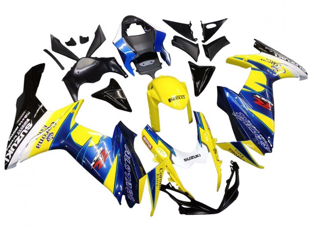 Descuento Carenados Moto Suzuki GSXR 600/750 2011-2024 - Amarillo Azul Blanco Negro Corona Extra Alstare