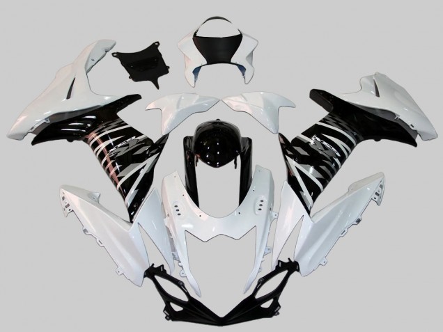 Descuento Carenado Moto Suzuki GSXR 600/750 2011-2024 - Blanco Negro Brillante