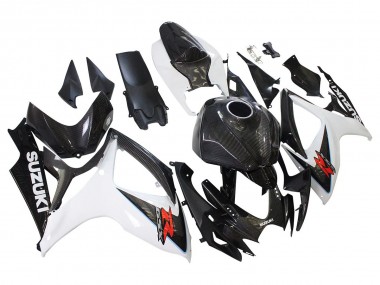 Descuento Carenados Moto Suzuki GSXR 600/750 2006-2007 - Negro Blanco FibraCarbono Estilo
