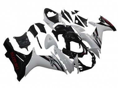 Descuento Carenados Moto Suzuki GSXR 600/750 2011-2024 - Blanco Negro Brillante