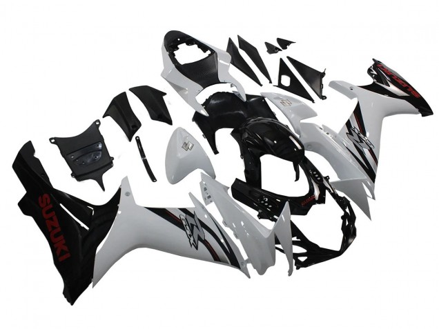 Descuento Carenados Moto Suzuki GSXR 600/750 2011-2024 - Blanco Negro Brillante