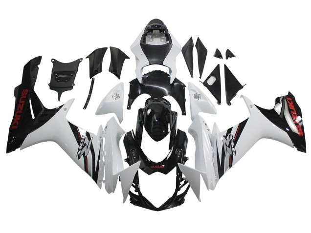 Descuento Carenados Moto Suzuki GSXR 600/750 2011-2024 - Blanco Negro Brillante