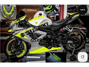 Descuento Carenados Moto Suzuki GSXR 750 2004-2005 - Gris Lemon Verde Negro