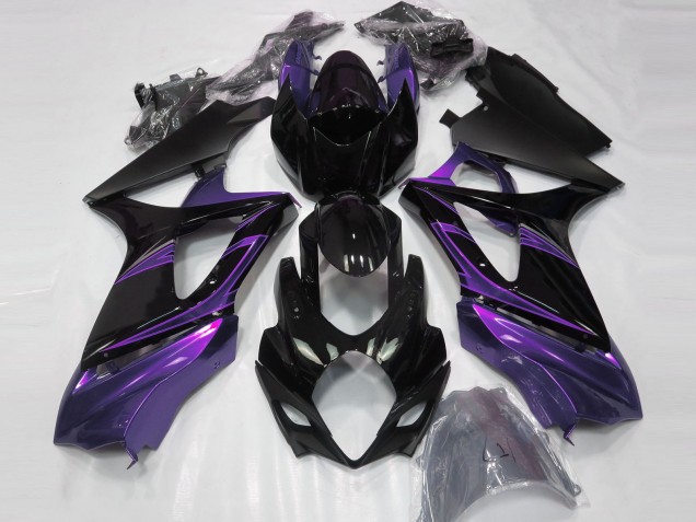 Morado Humor & Negro Brillante 07-08 GSXR 1000 Carenado Morado Humor & Negro Brillante 07-08 GSXR 1000 Carenado