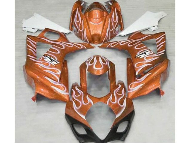Naranja Brillante & Blanco Llama 07-08 GSXR 1000 Carenado Naranja Brillante & Blanco Llama 07-08 GSXR 1000 Carenado