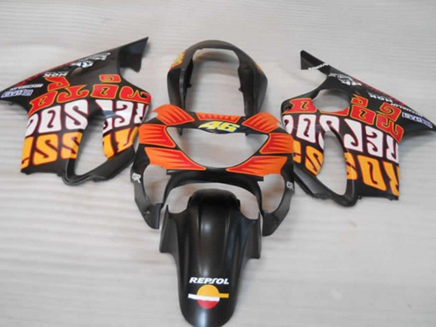 Naranja Mate Negro & Rojo 99-00 CBR600 F4 Carenado