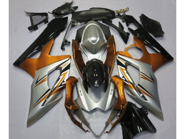 Naranja Plata & Negro 05-06 GSXR 1000 Carenado