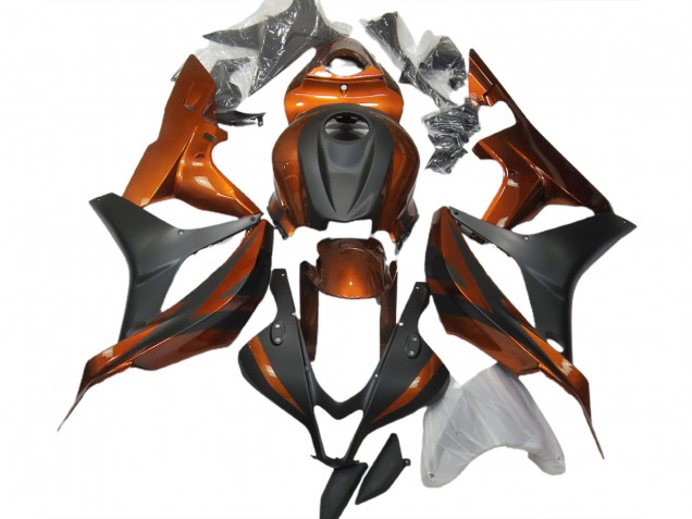Naranja Quemado & Negro Mate 07-08 CBR600RR Carenado Naranja Quemado & Negro Mate 07-08 CBR600RR Carenado