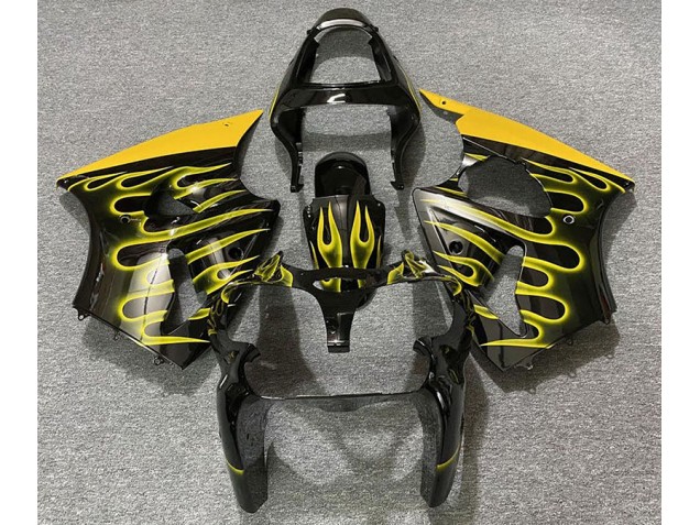 Negro Brillante & Amarillo Llama 00-02 ZX6R Carenado