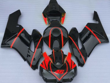 Negro Brillante & Rojo 04-05 CBR1000RR Carenado