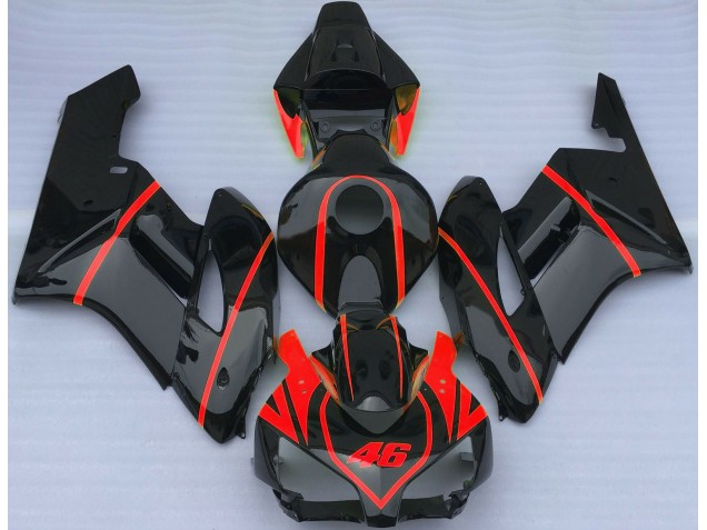 Negro Brillante & Rojo 04-05 CBR1000RR Carenado