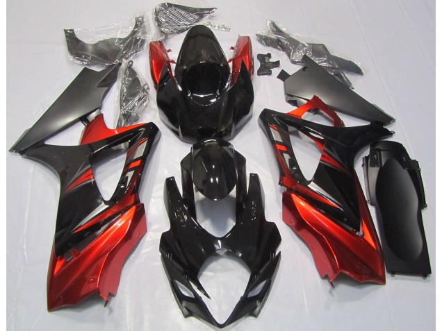 Negro Brillante & Rojo 07-08 GSXR 1000 Carenado Negro Brillante & Rojo 07-08 GSXR 1000 Carenado