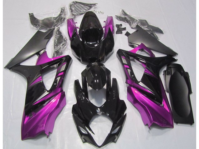 Negro Brillante & Rosa 07-08 GSXR 1000 Carenado Negro Brillante & Rosa 07-08 GSXR 1000 Carenado