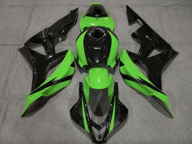 Negro Brillante & Verde 07-08 CBR600RR Carenado