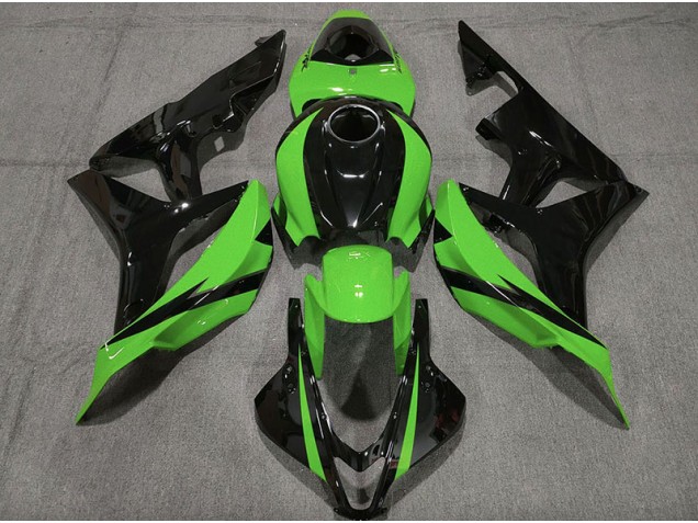 Negro Brillante & Verde 07-08 CBR600RR Carenado Negro Brillante & Verde 07-08 CBR600RR Carenado