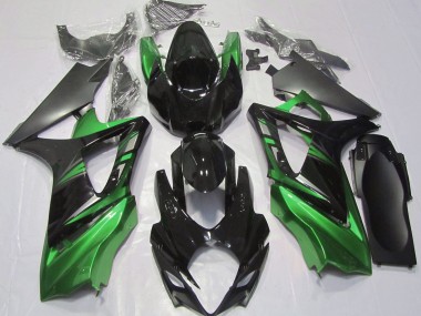 Negro Brillante & Verde 07-08 GSXR 1000 Carenado