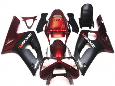 Negro Mate & Granate 03-04 ZX6R Carenado