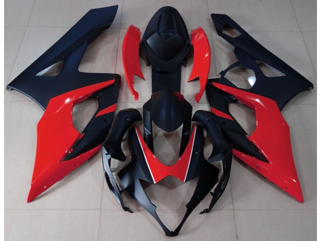 Negro Mate & Rojo 05-06 GSXR 1000 Carenado Negro Mate & Rojo 05-06 GSXR 1000 Carenado