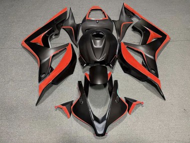 Negro Mate & Rojo 07-08 CBR600RR Carenado