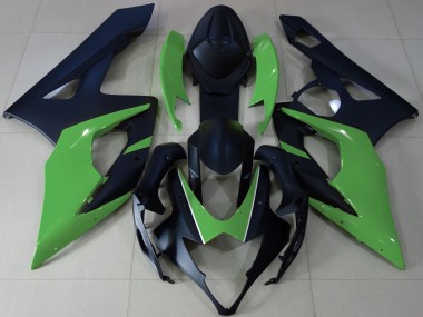 Negro Mate & Verde 05-06 GSXR 1000 Carenado