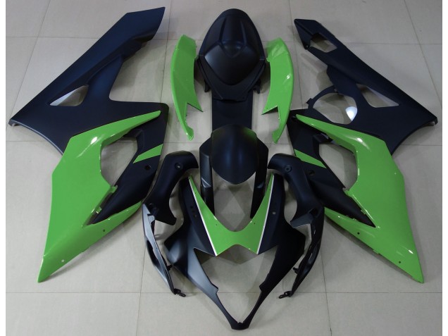 Negro Mate & Verde 05-06 GSXR 1000 Carenado Negro Mate & Verde 05-06 GSXR 1000 Carenado