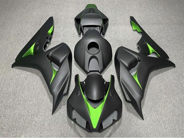Negro Mate & Verde 06-07 CBR1000RR Carenado