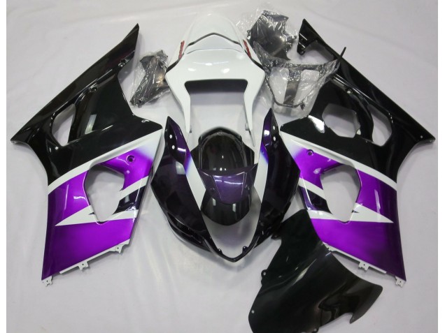 Púrpura Brillante & Blanco 03-04 GSXR 1000 Carenado Púrpura Brillante & Blanco 03-04 GSXR 1000 Carenado