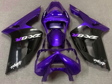 Púrpura Brillante & Negro 03-04 ZX6R Carenado
