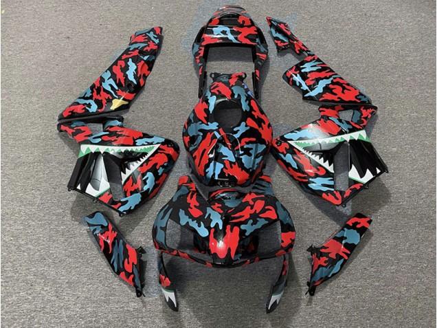 Rojo & Azul Camuflaje 03-04 CBR600RR Carenado Rojo & Azul Camuflaje 03-04 CBR600RR Carenado
