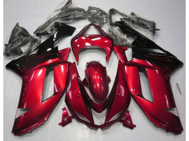 Rojo Brillante & Negro 07-08 ZX6R Carenado Rojo Brillante & Negro 07-08 ZX6R Carenado
