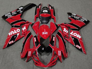 Rojo Brillante & Negro Motul 11-24 GSXR 600-750 Carenado