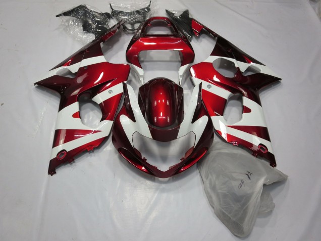 Rojo Intenso & Blanco 00-02 GSXR 1000 Carenado Rojo Intenso & Blanco 00-02 GSXR 1000 Carenado