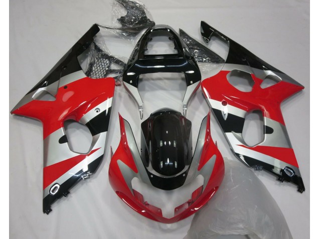 Rojo Plata Estilo OEM 00-02 GSXR 1000 Carenado Rojo Plata Estilo OEM 00-02 GSXR 1000 Carenado