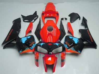 Salpicadura Azul Claro Sobre Rojo 05-06 CBR600RR Carenado