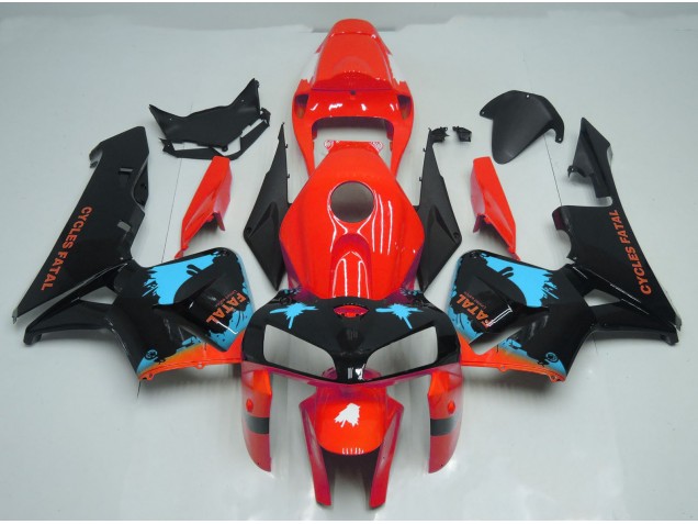Salpicadura Azul Claro Sobre Rojo 05-06 CBR600RR Carenado