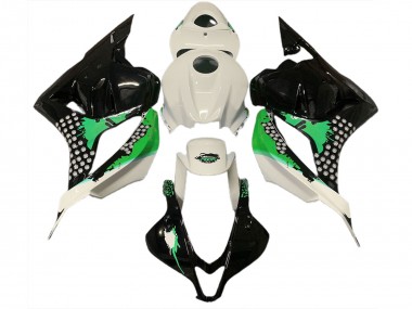 Salpicaduras De Color Blanco Brillante & Verde 09-12 CBR600RR Carenado