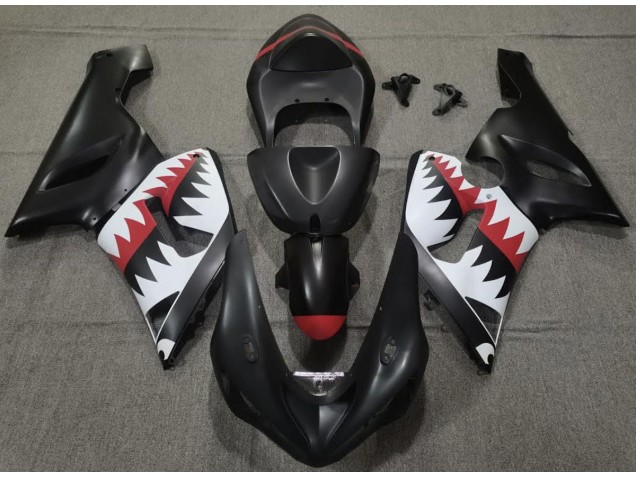 Tiburón Negro Mate 05-06 ZX6R Carenado Tiburón Negro Mate 05-06 ZX6R Carenado