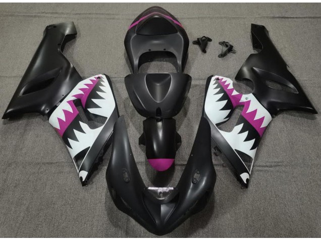 Tiburón Negro Mate & Rosa 05-06 ZX6R Carenado Tiburón Negro Mate & Rosa 05-06 ZX6R Carenado
